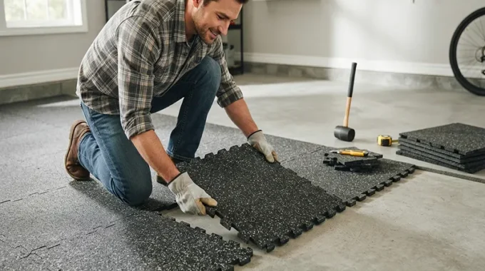 How to Install Interlocking Rubber Floor Tiles Without Adhesive