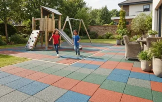 Weatherproof Outdoor Rubber Floor Tiles for Playgrounds and Patios